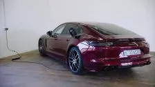 The new Porsche Panamera 4 E-Hybrid In Cherry Metallic Charging