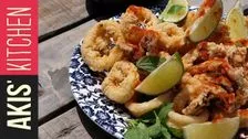 Crispy calamari with saffron aioli sauce | Akis Kitchen