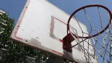 The wooden basketball basket that Giannis Antetokoumpo played as a child