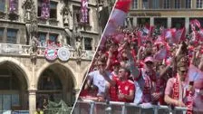 Celebración del campeón: la afición del Bayern celebra a Lewandowski con cánticos