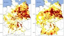 The drought monitor for Germany in the last twelve months