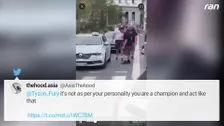 Celebration beast Fury: World boxing champion staggers through streets