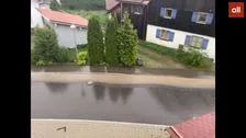 Unwetter im Allgäu - Hagelschauer und überflutete Garagen in Füssen!