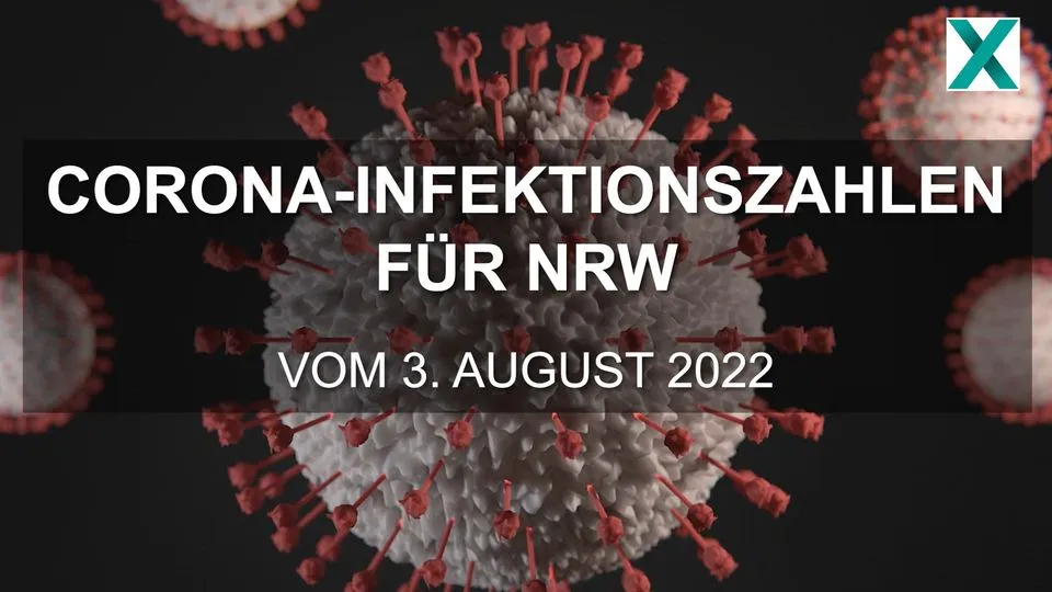 Corona infection numbers for NRW from August 3rd, 2022