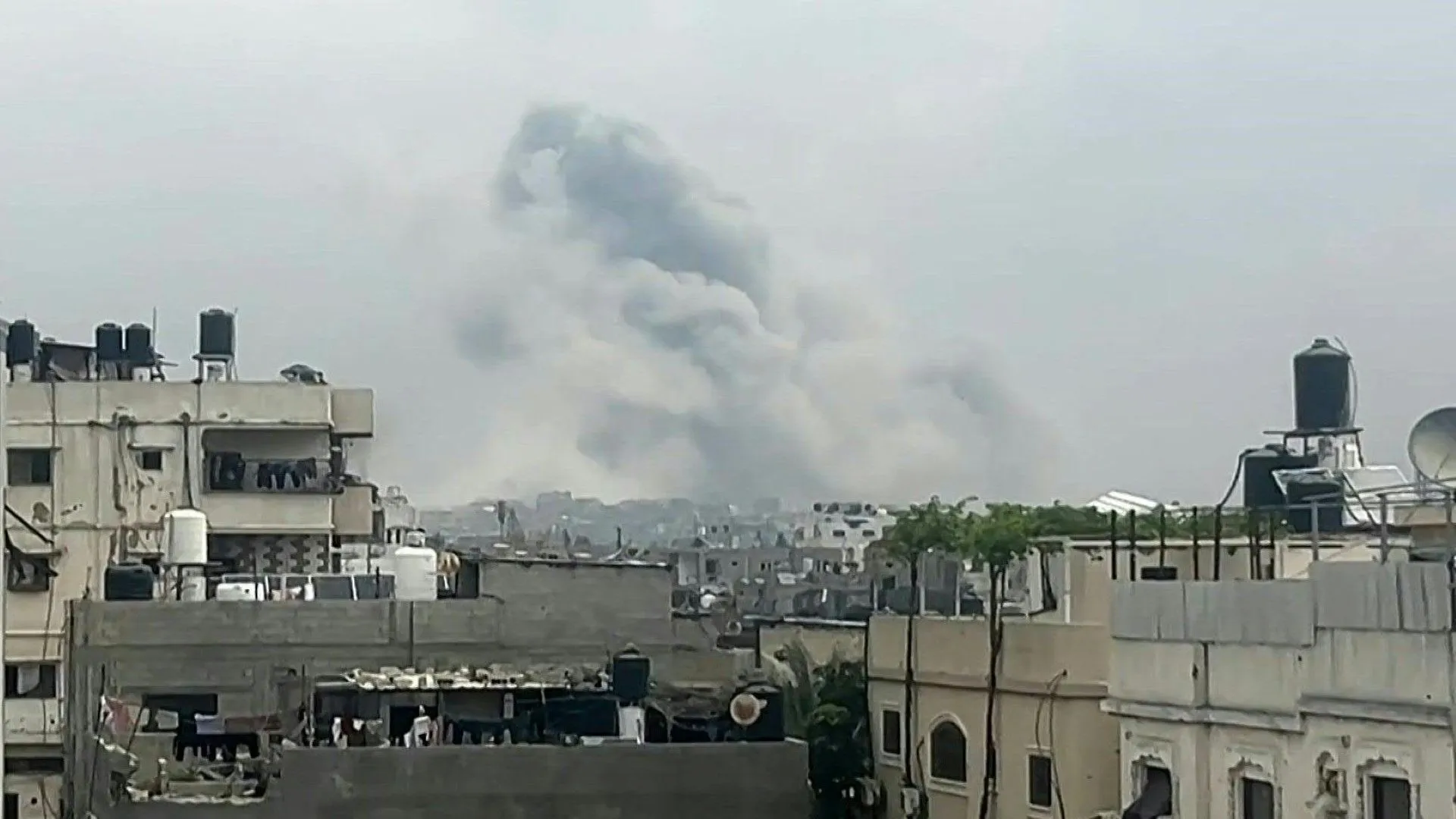Smoke rises after airstrike on Gaza's Beit Lahia
