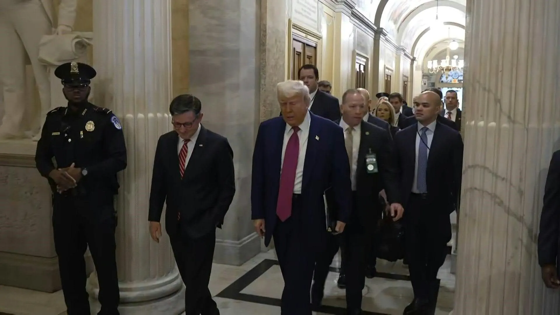 Trump arrives at the US Capitol for House Republican meeting