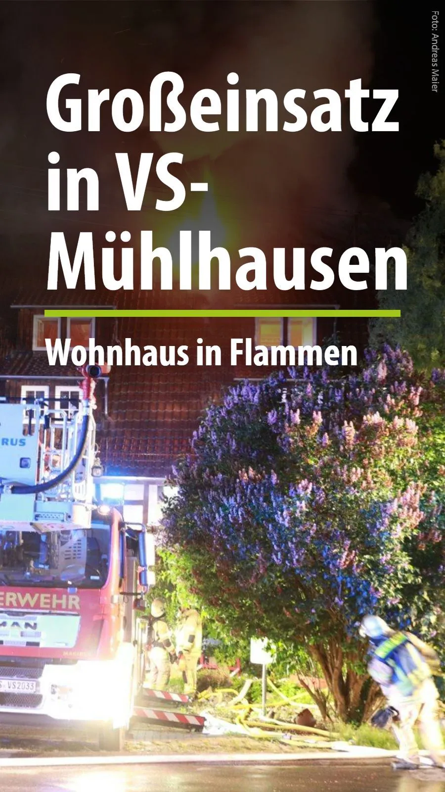 Major operation at fire in Mühlhausen near Villingen-Schwenningen