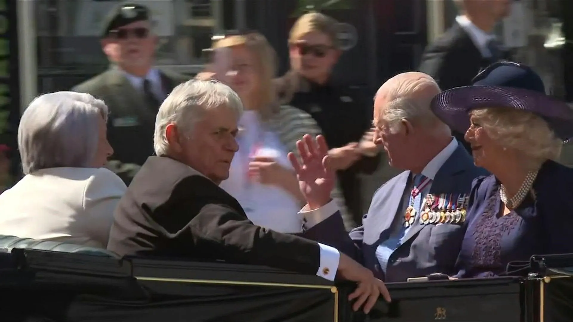King Charles III and Queen Camilla arrive by carriage at Canada's Senate