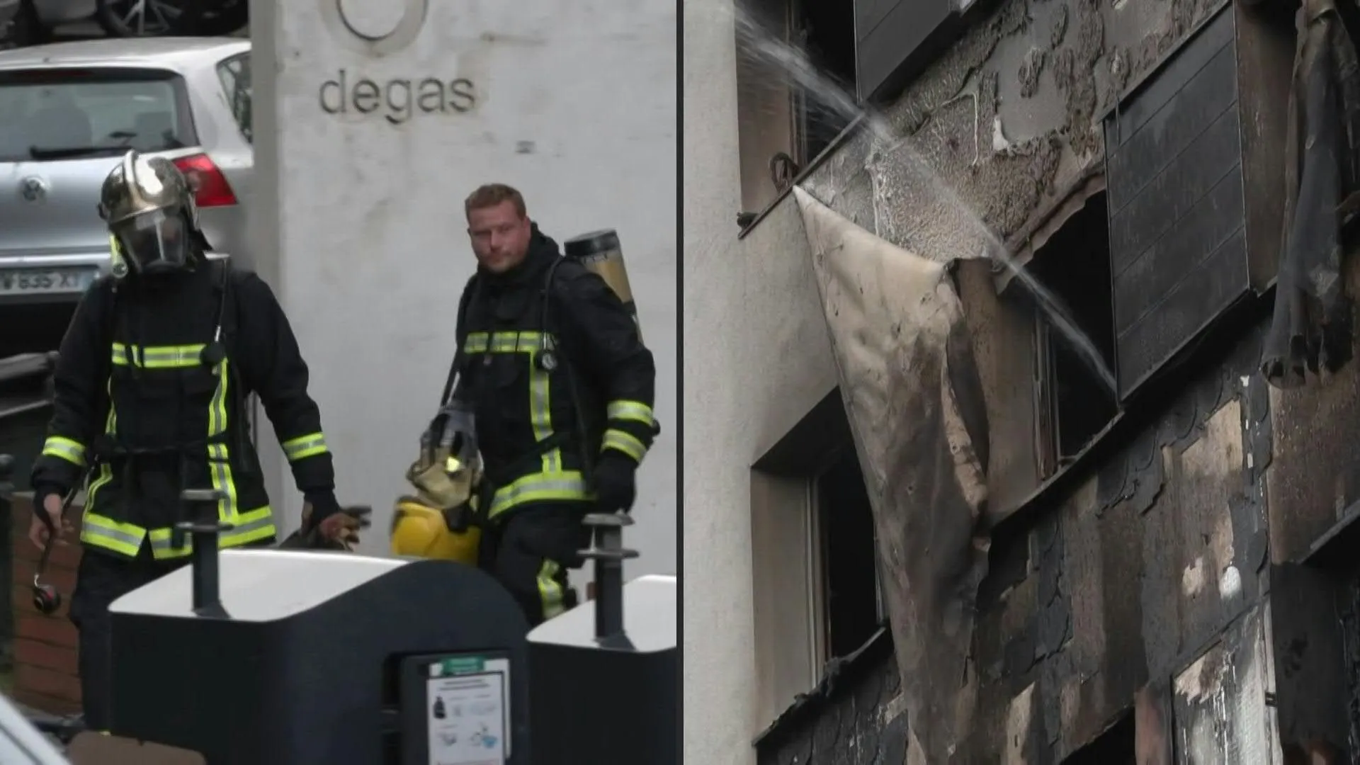 In Reims, firefighters on site after a fire that killed four people
