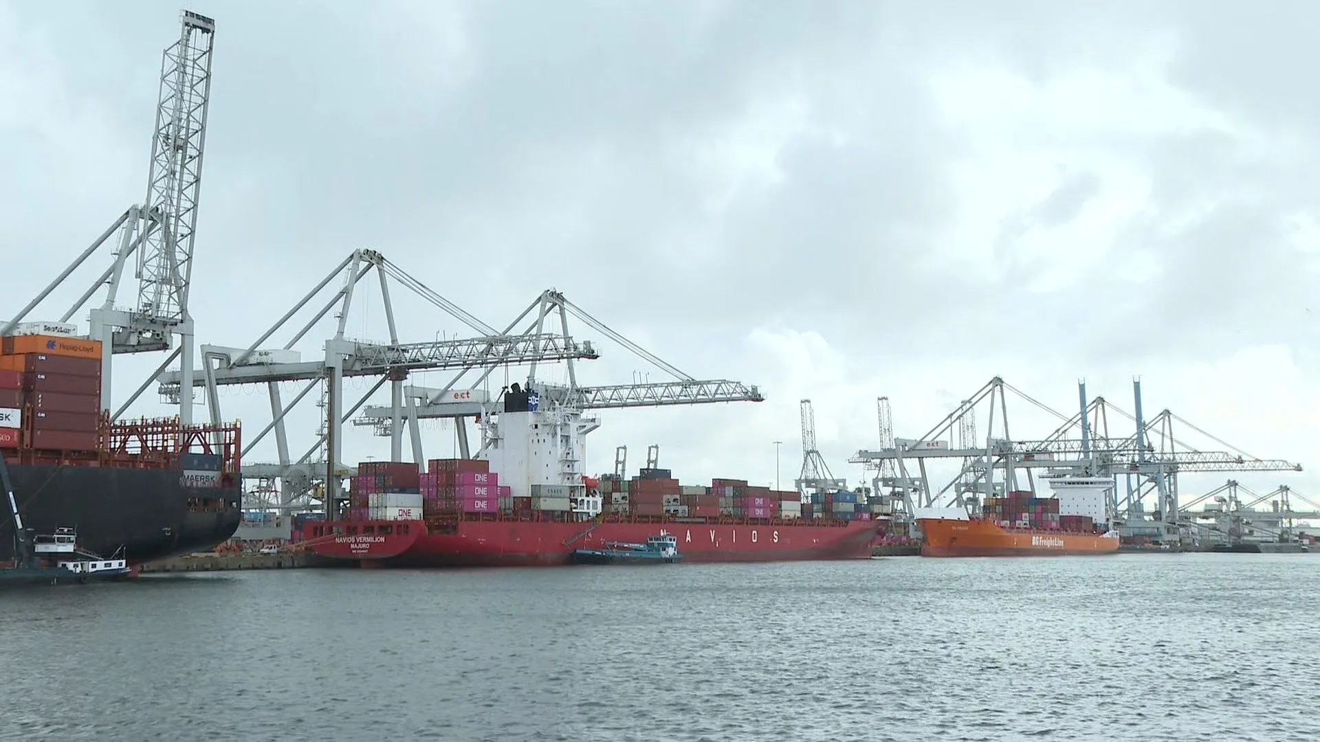 Rotterdam harbour as Trump signs order on new US trade tariffs