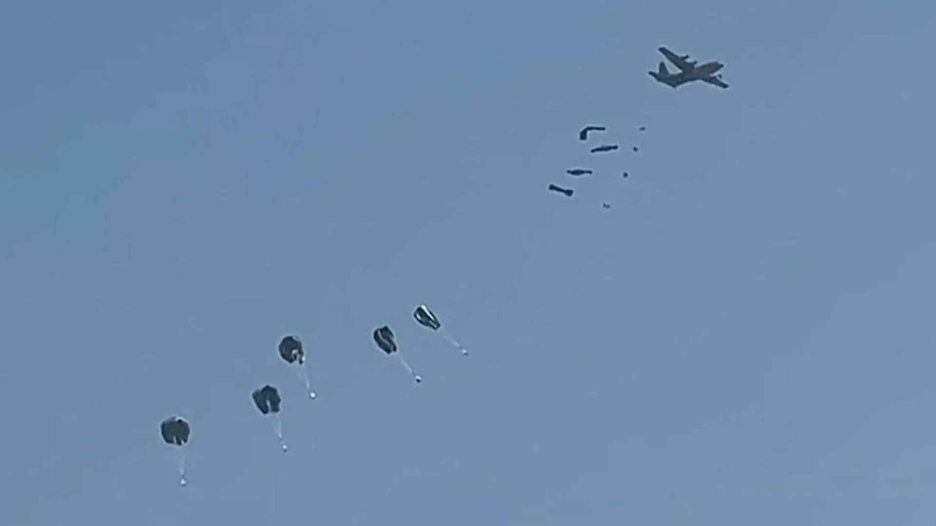 Plane drops humanitarian aid over northern Gaza Strip