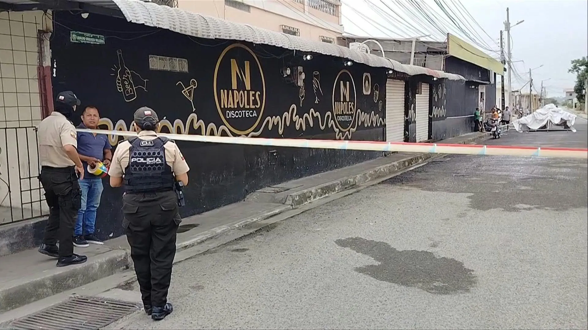 Images outside Ecuador nightclub where eight people were killed
