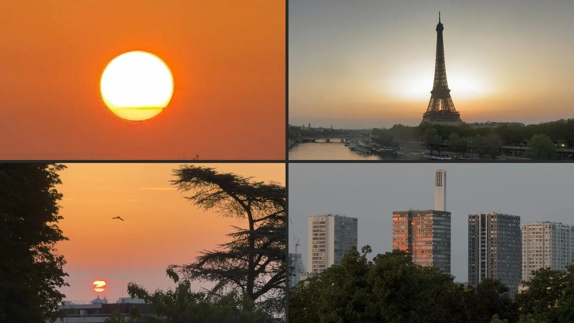 Sun rises over Paris amid soaring temperatures