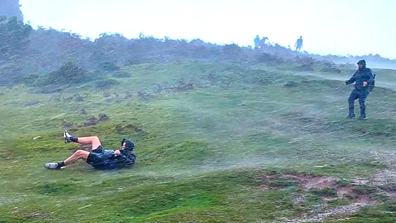 Sliding down the hill: German tourist caught in storm in Madeira