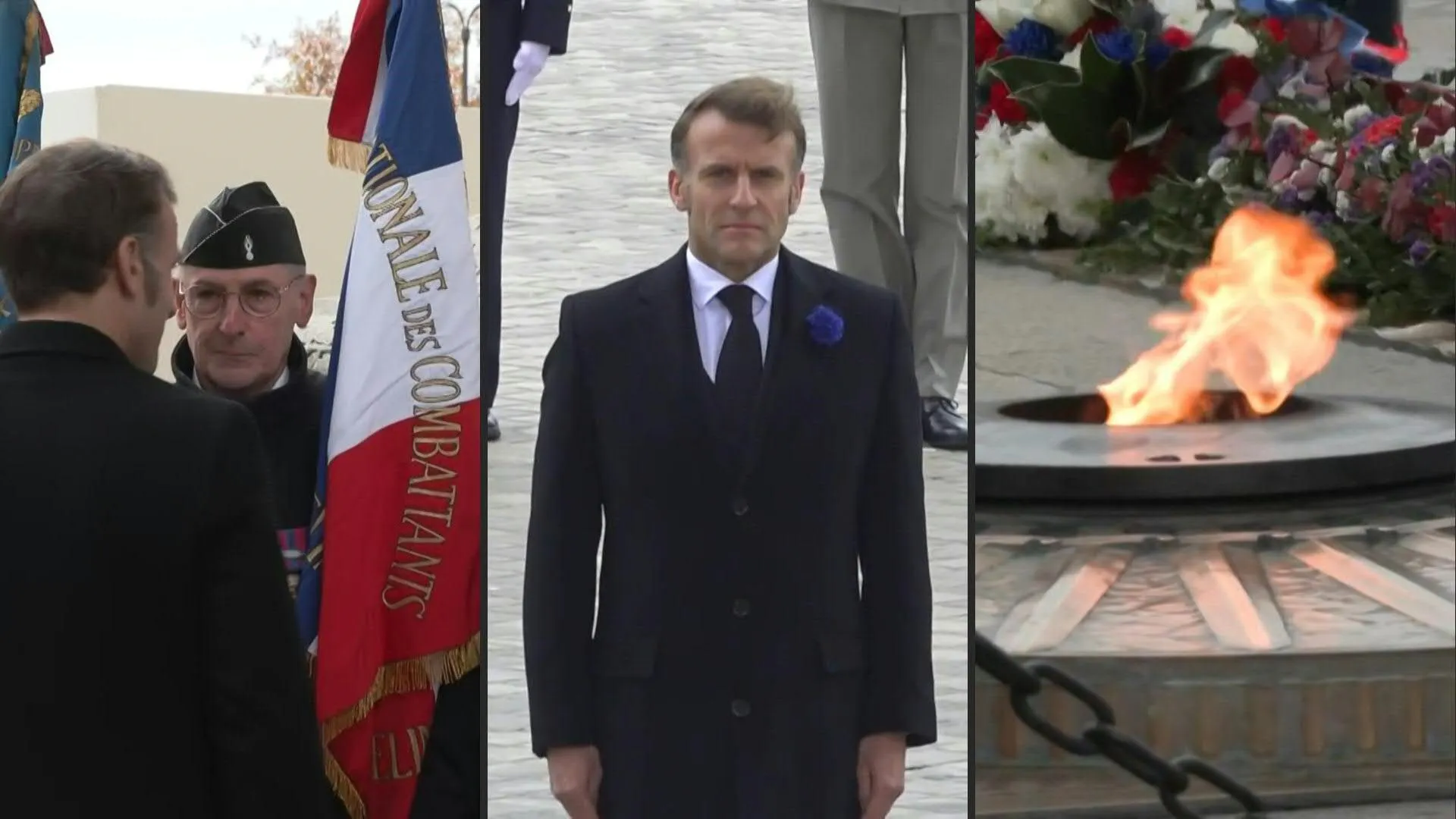 Macron onora i caduti per la 107a cerimonia del 107° anniversario dell'armistizio