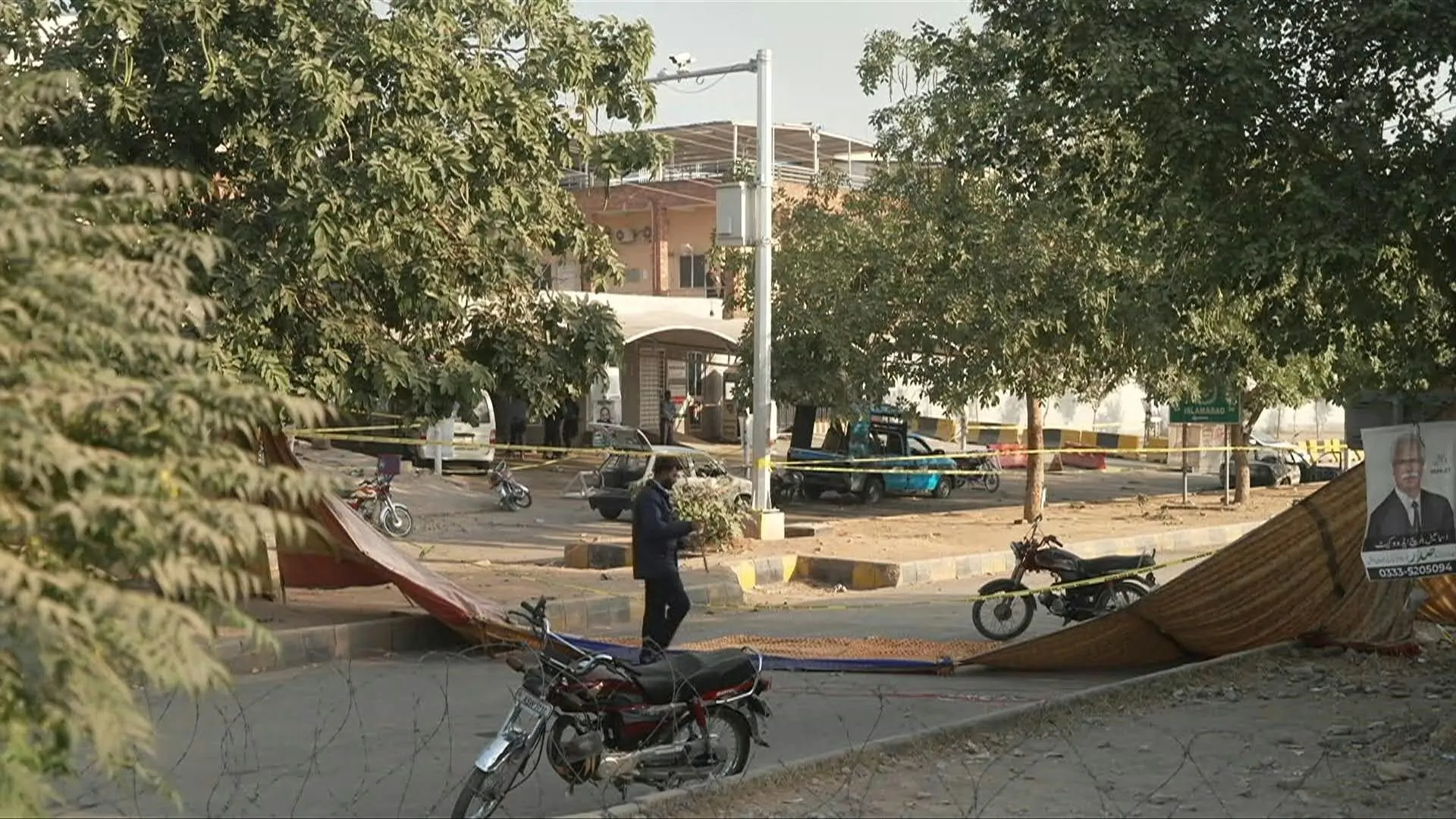 Police cordon off scene after deadly suicide bombing in Pakistan's capital