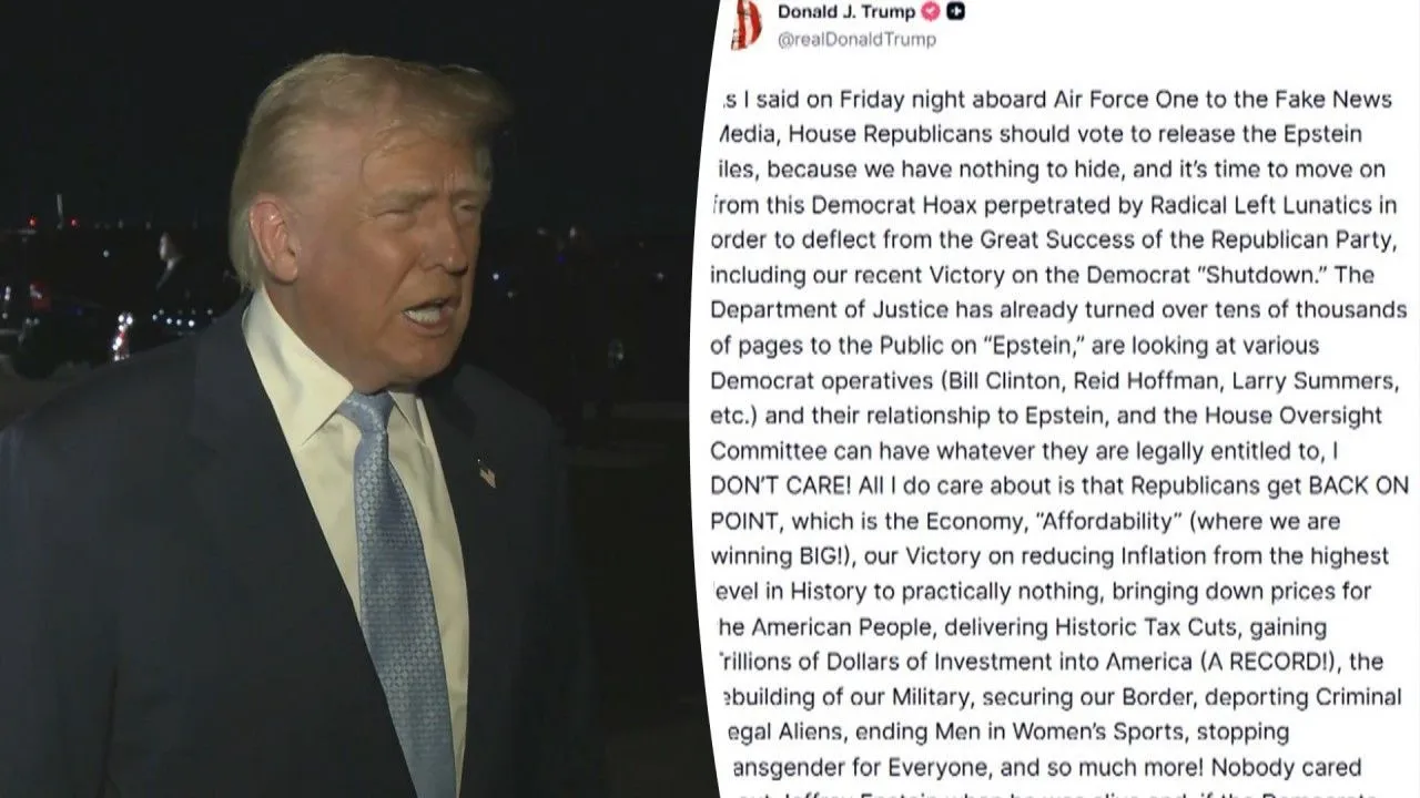 Trump dice a los Republicanos que voten por la liberación de los archivos de Epstein en un sorprendente cambio de rumbo