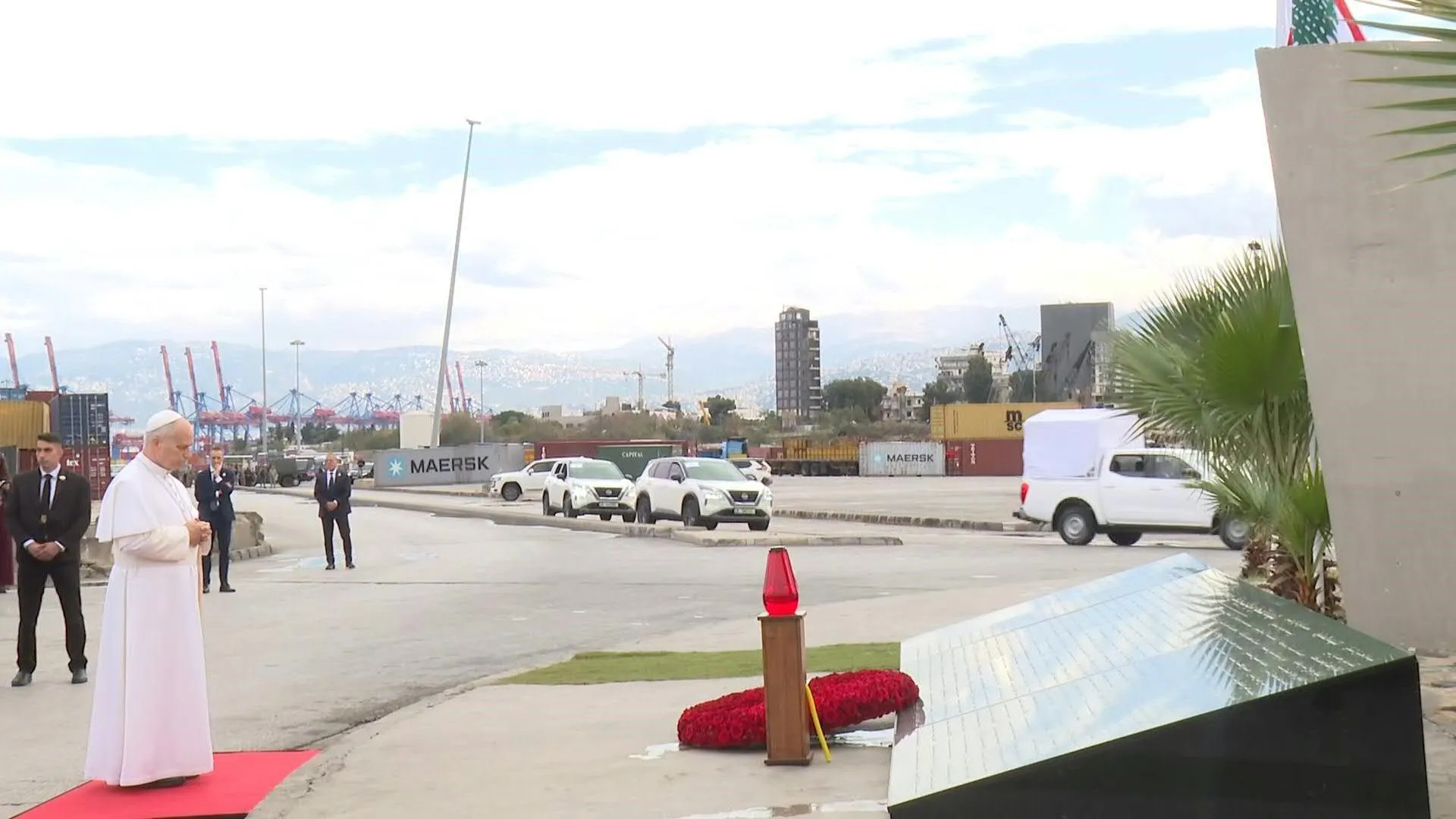 Pope prays at site of deadly port explosion in Beirut