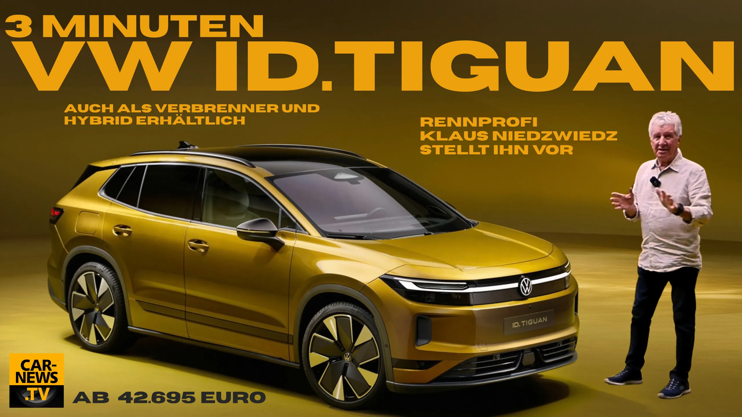 Weltpremiere: 3 Minuten Volkswagen ID.Tiguan - Klaus Niedzwiedz testet den neuen Tiguan als E-Modell.