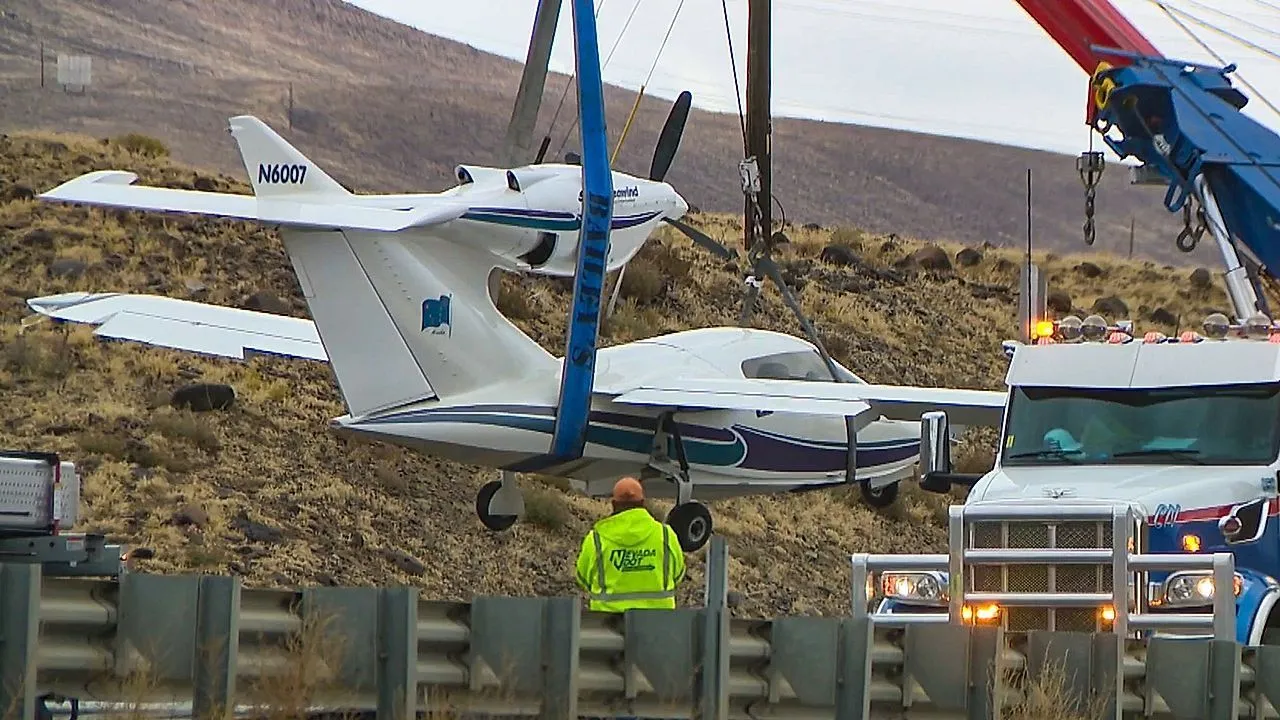 Highway landing: Small plane forced down on Nevada interstate