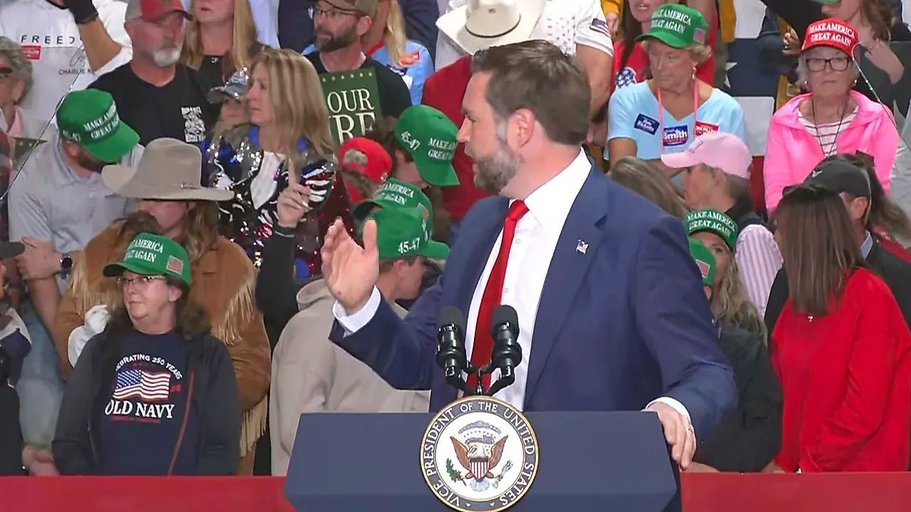 JD Vance pauses rally and steps into crowd to comfort collapsed woman