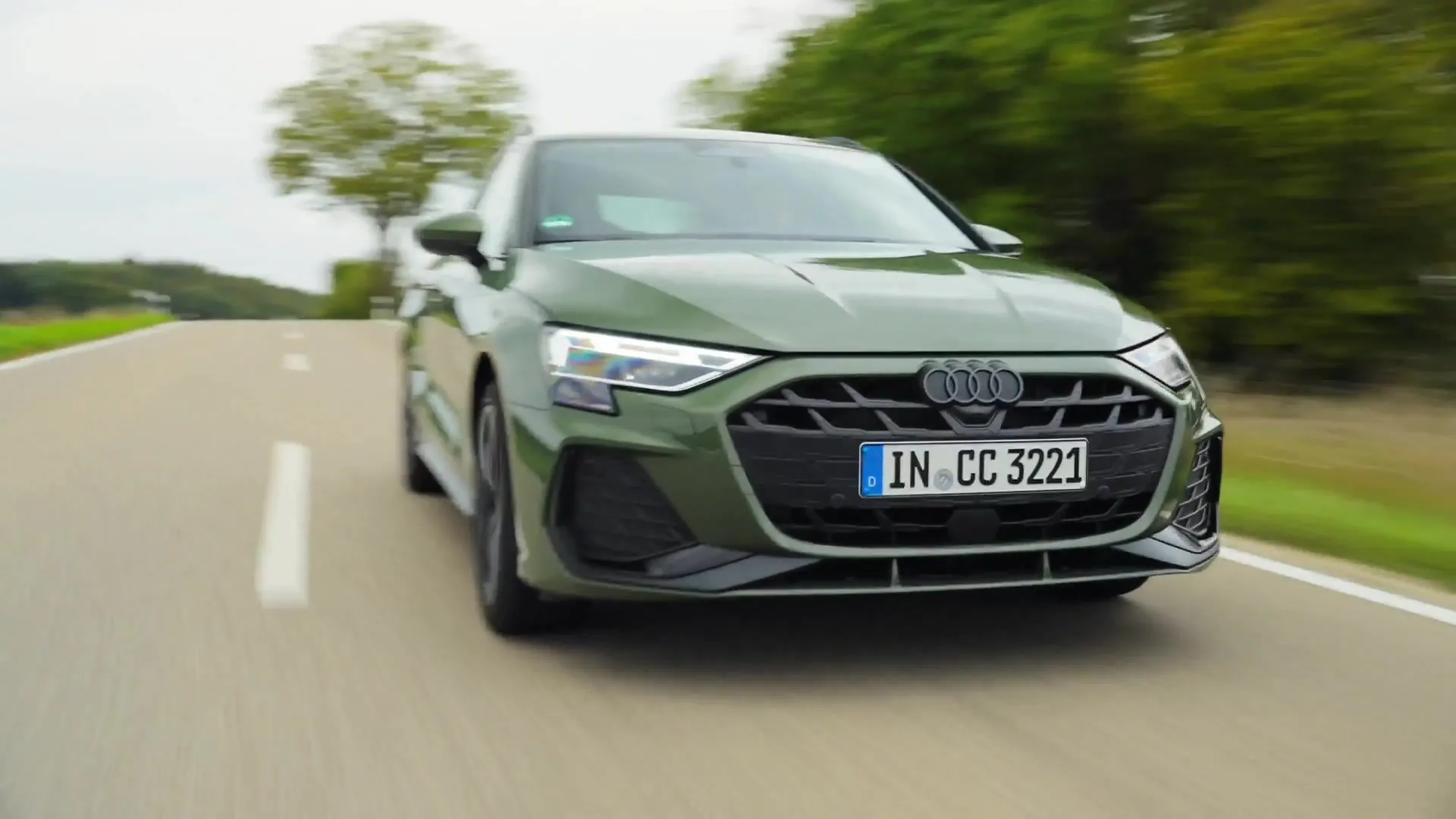 Audi A3 Sportback in Green Driving Video