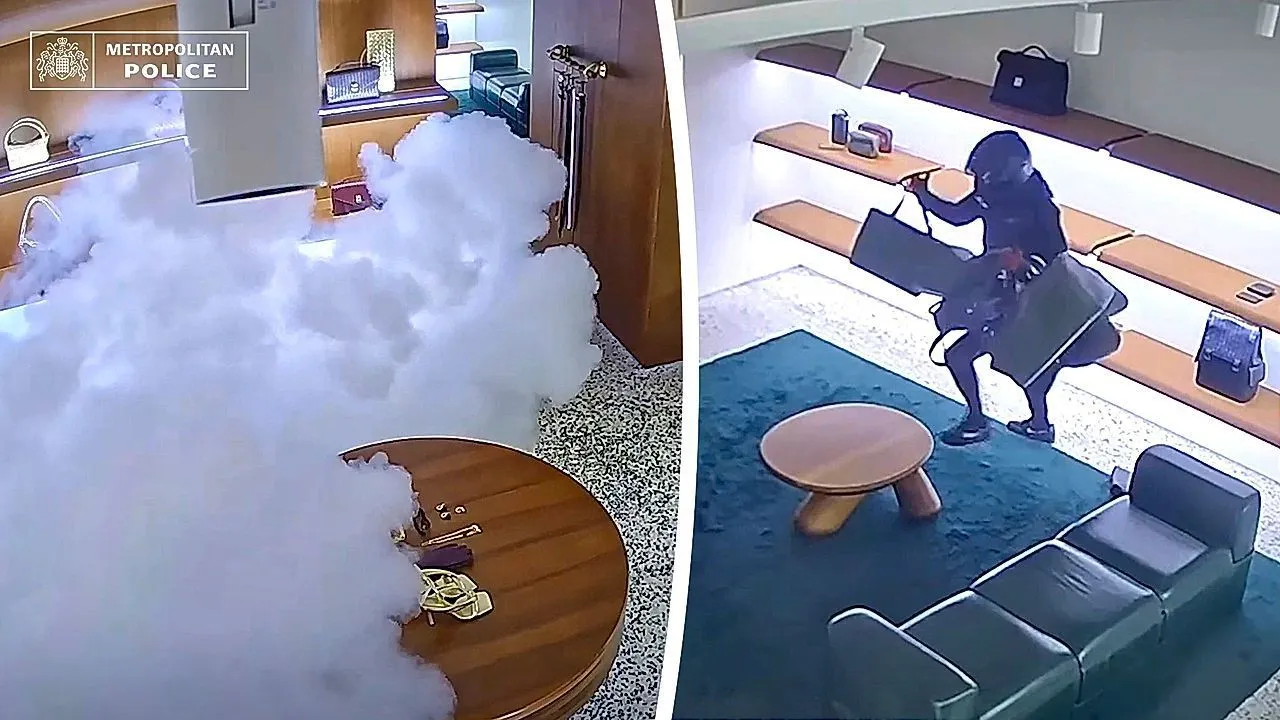 CCTV shows brazen smash-and-grab robberies at London fashion stores